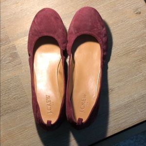 J. Crew Suede Maroon Flats Size 7.5